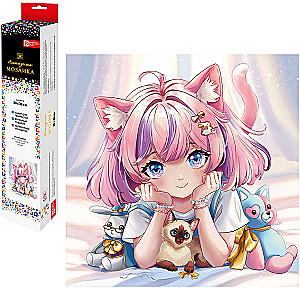 Dimanta mozaīka - Meitene saules stariņos, 30x30cm