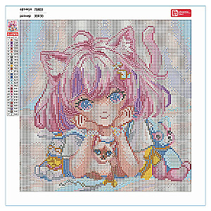 Dimanta mozaīka - Meitene saules stariņos, 30x30cm