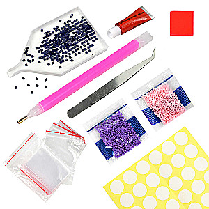 Dimanta mozaīka uz apakšrāmja - Meitene un odze, 20x25cm