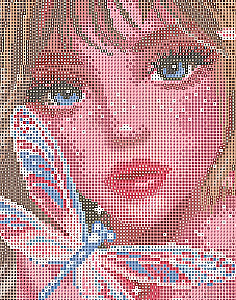 Dimanta mozaīka uz apakšrāmja - Meitene un odze, 20x25cm