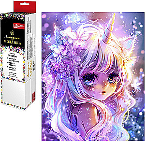 Dimanta mozaīka - Meitene-unikorns, 20x25cm