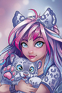 Glezna pēc numuriem - Meitene ar leopardu, 20x30cm