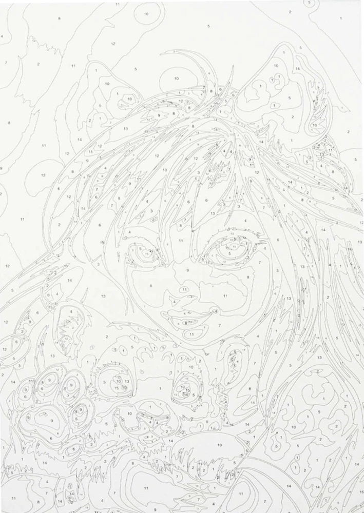 Glezna pēc numuriem - Meitene ar leopardu, 20x30cm