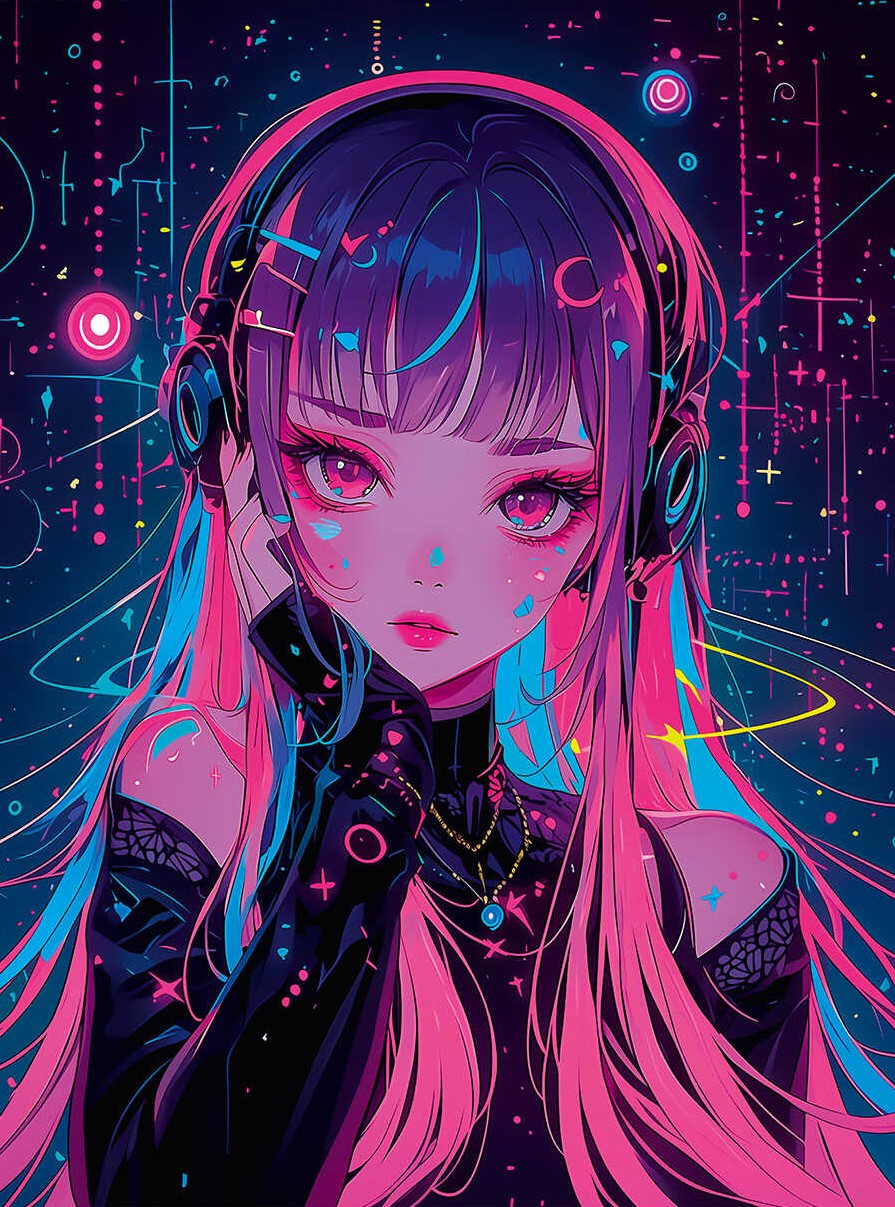 Malerei nach Zahlen - Disco-Anime, 30x40 cm