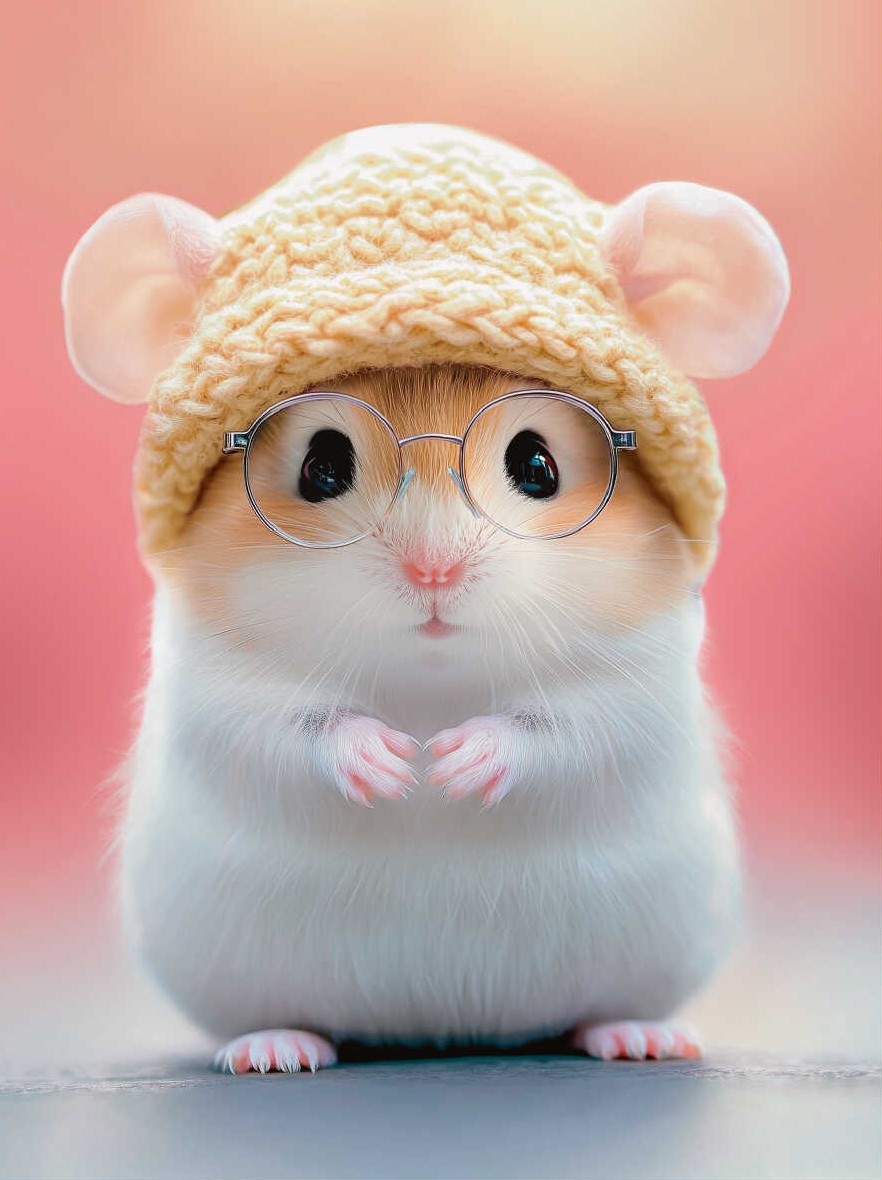 Bilder nach Zahlen - Hamster mit Mütze, 15x20cm