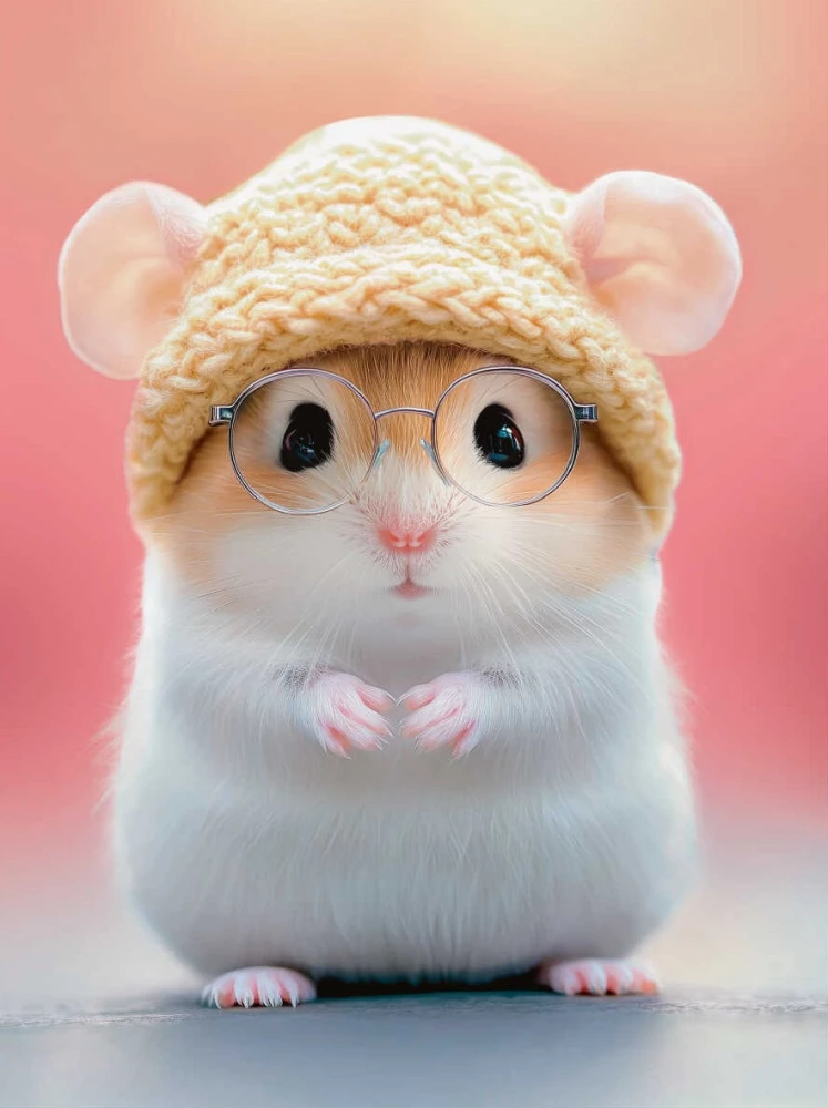 Glezna pēc numuriem - Žurka cepurē, 15x20cm