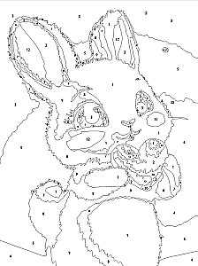 Glezna pēc numuriem - Iemīlējušies zaķis, 15x20cm