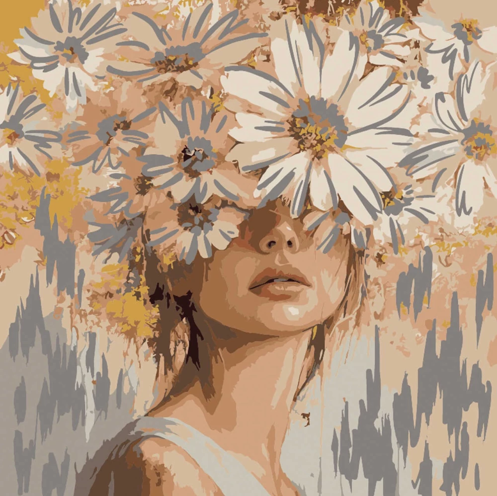 Glezna pēc numuriem ar zeltu - Zelta estētika, 30x30cm