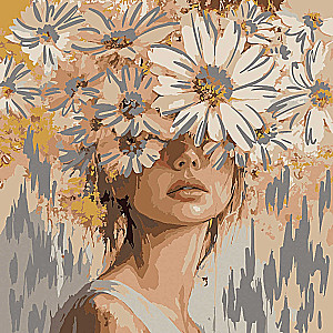 Glezna pēc numuriem ar zeltu - Zelta estētika, 30x30cm