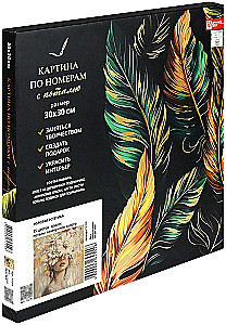 Glezna pēc numuriem ar zeltu - Zelta estētika, 30x30cm