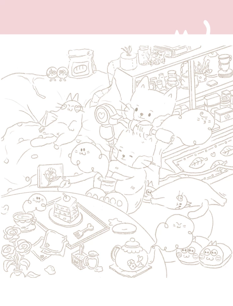 Õnnelikud päevad kass Grške. Armastusväärne Korea värvimisraamat-antistress