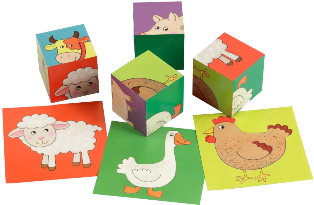 Умные кубики. Домашние животные, 4 штуки