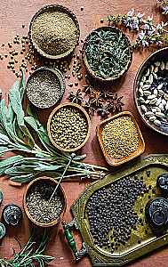 Celebration like by notes. Spices and seasonings