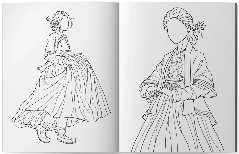 Принцессы Кореи: книга-раскраска