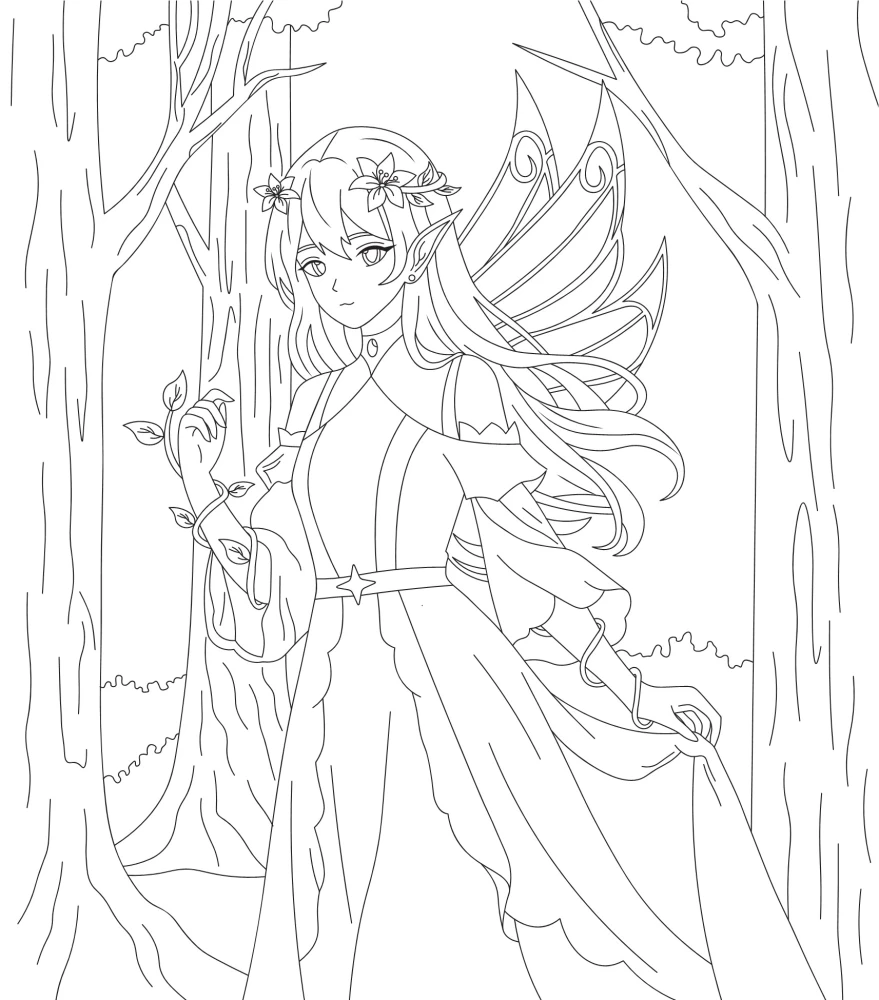 Fairies of the Spring Forest. Coloring Book