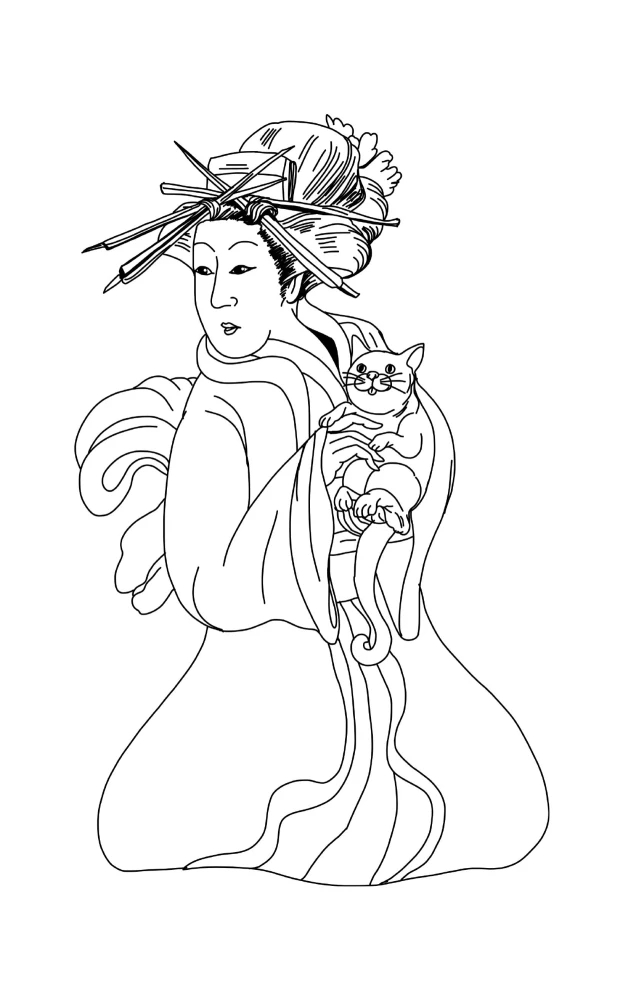 Japan. Spirits and Technologies. Stress Relief Coloring