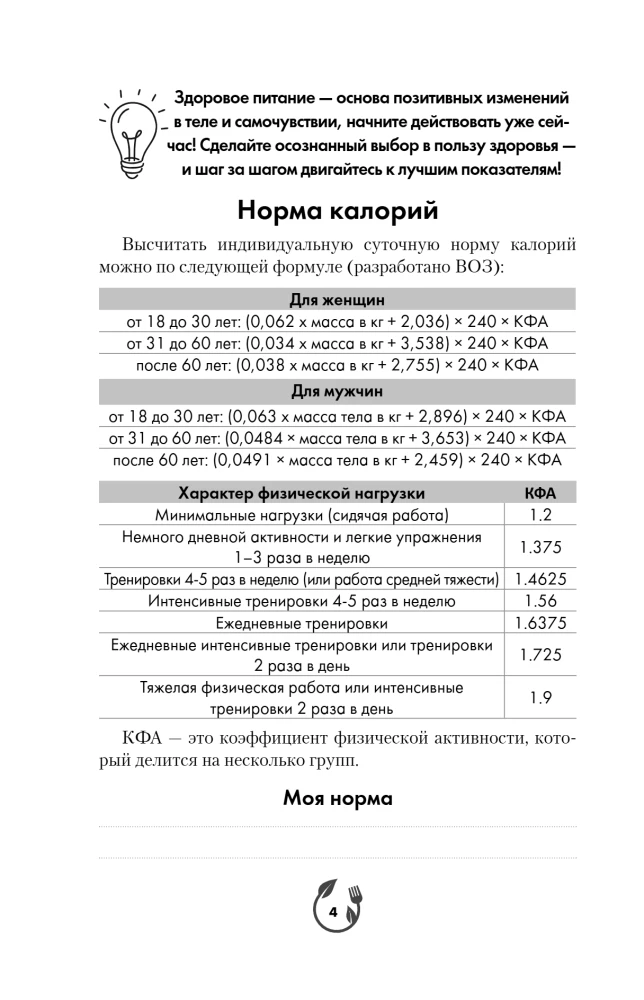 Дневник здорового питания