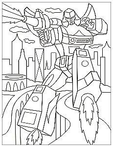 Coloring Books with Stickers. Robots