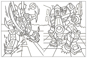 Coloring Books with Stickers. Robots