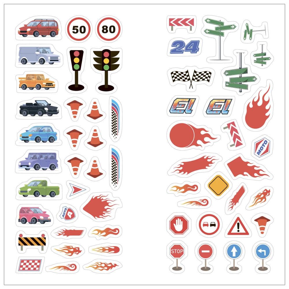 Coloring Books with Stickers. Cars