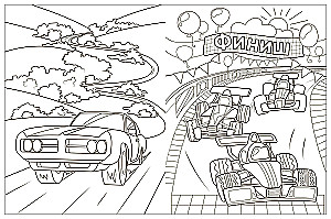 Coloring Books with Stickers. Cars