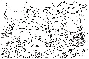 Coloring Books with Stickers. Animals