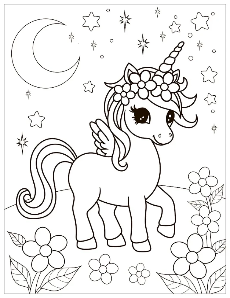 Coloring with Stickers. Unicorns