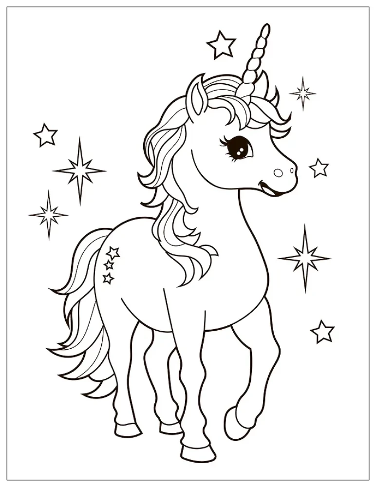 Coloring with Stickers. Unicorns