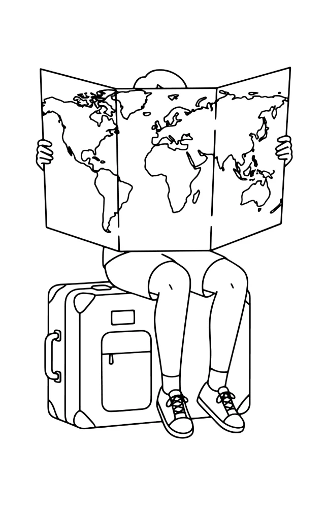 Japanische Tour. Malbuch zur Gegenstandsuche