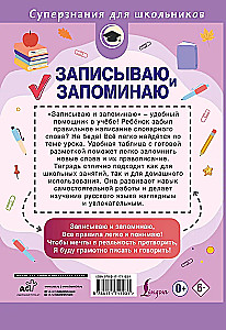 Записываю и запоминаю. Тетрадь для записи словарных слов