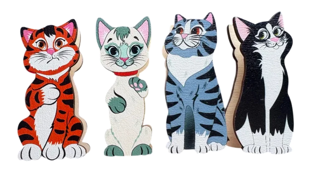 Набор счетного материала на прищепках - Кошки на заборе