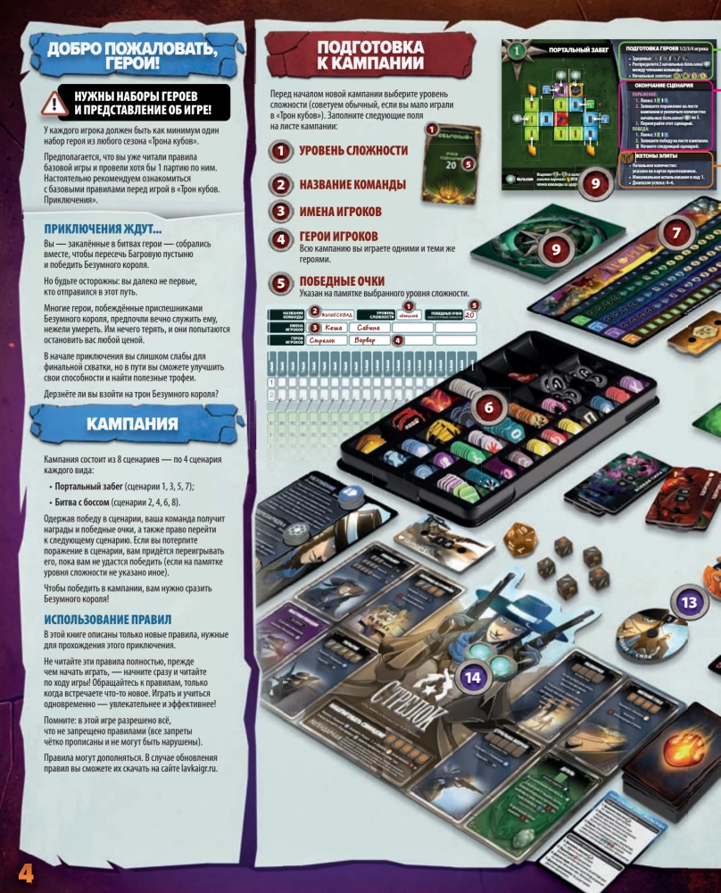 Tabletop game - Throne of Cubes. Adventures (expansion)