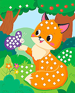 Mosaik-Applikation. Waschbär, Füchslein, Tigerchen