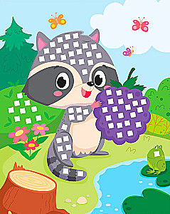 Mosaik-Applikation. Waschbär, Füchslein, Tigerchen