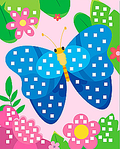 Mosaik-Applikation. Eule, Specht, Schmetterling