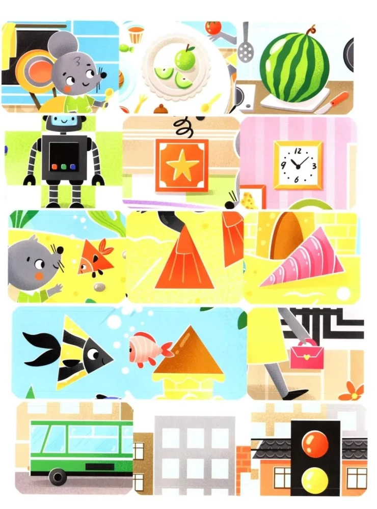 Мышонок Пип и крыска Тома учат фигуры. Книжка с наклейками