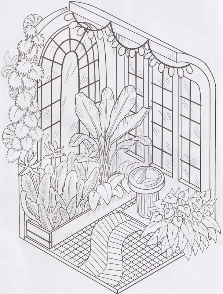Coloring Book - Flower Greenhouses