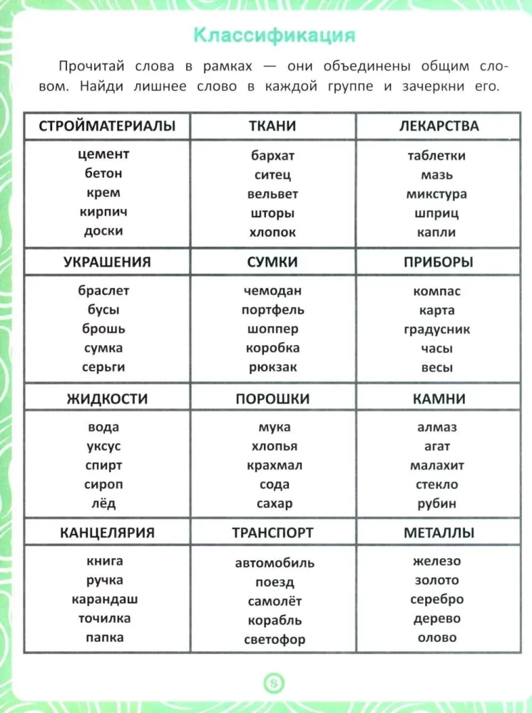 Subjects. A Workbook for Speech and Logic Development