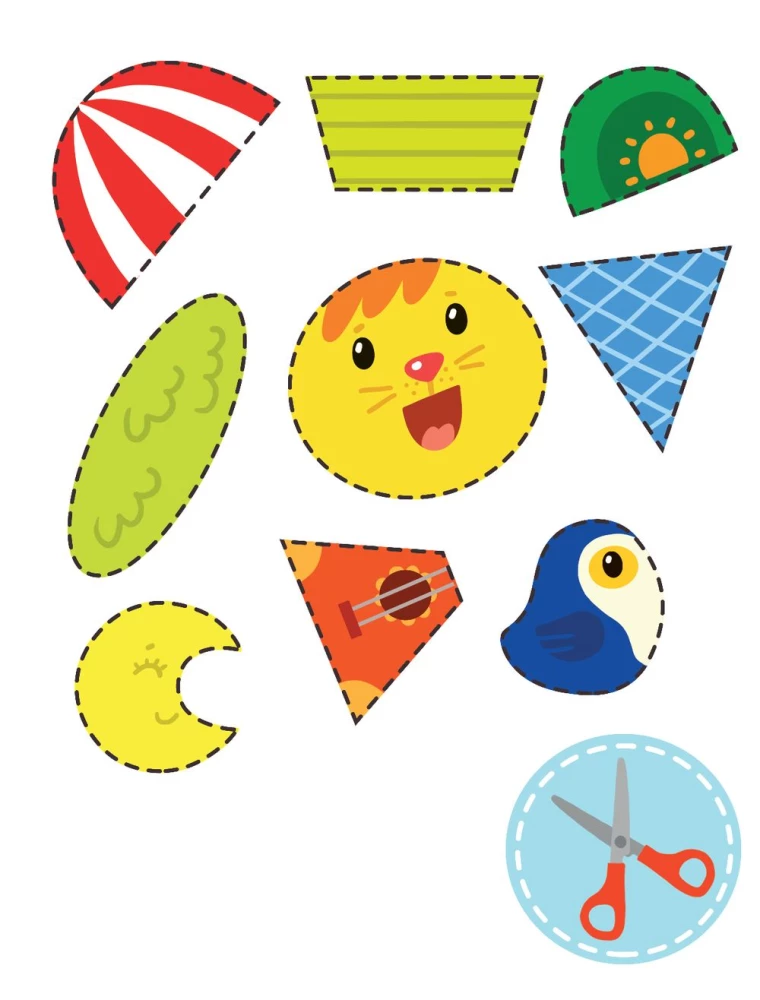 Coloring Book with Application. The Baby Elephant and His Friends