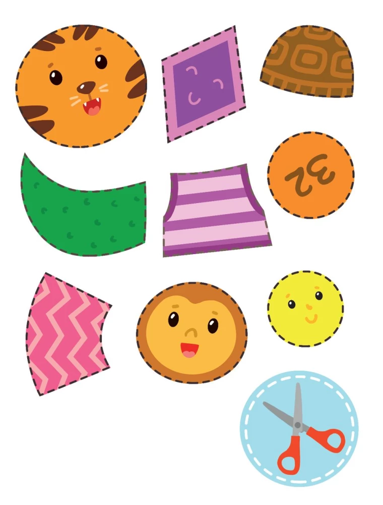 Coloring Book with Application. The Baby Elephant and His Friends