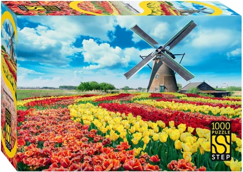Puzzle 1000 - Windmill in Tulips