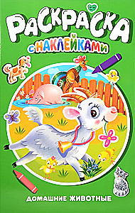 Coloring Book with Stickers. Pets