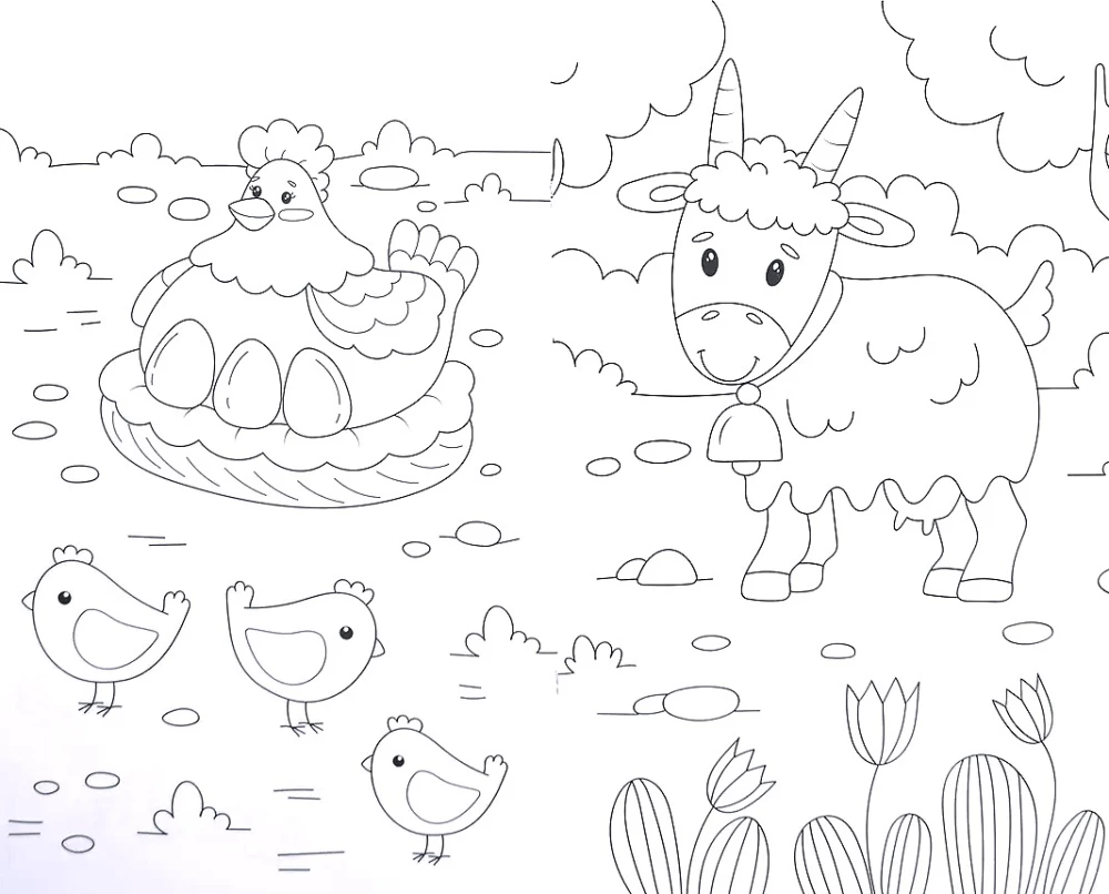 Coloring Book with Stickers. Pets