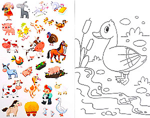 Coloring Book with Stickers. Pets