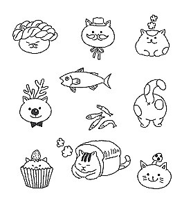 Aasta ringi kassidega. Värvimine