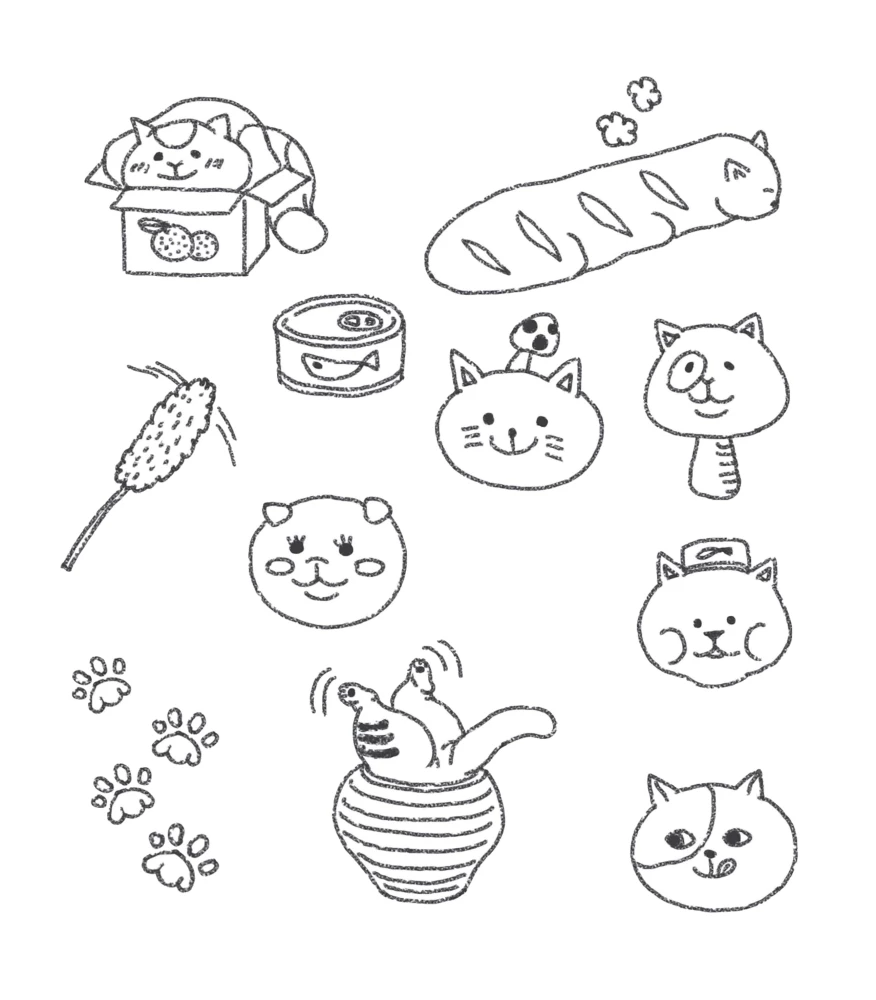 Aasta ringi kassidega. Värvimine