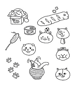 Aasta ringi kassidega. Värvimine