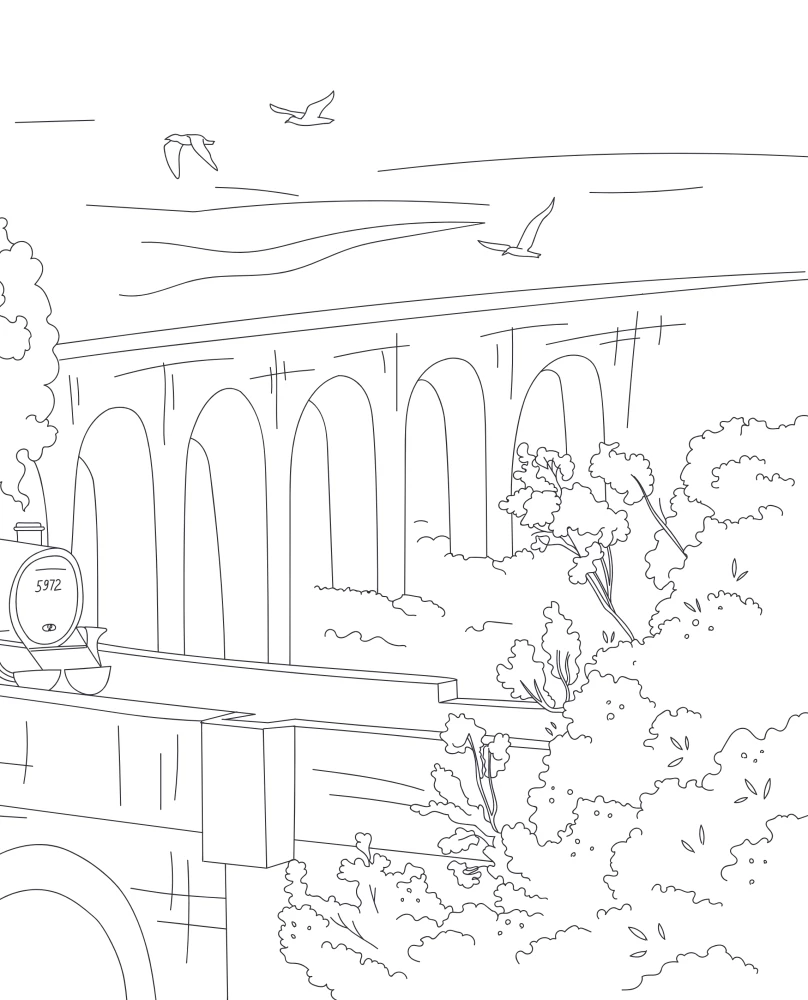 Koulu Poootori maagilised nurgad. Värvimisraamat Harry Potteri universumist