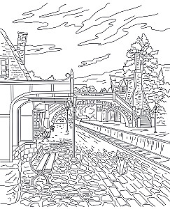 Koulu Poootori maagilised nurgad. Värvimisraamat Harry Potteri universumist