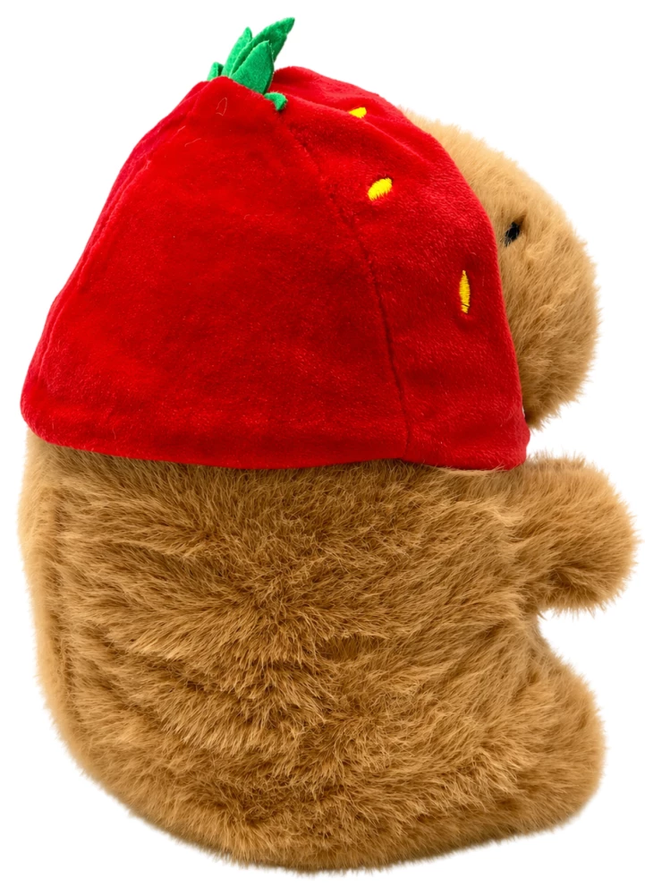 Miękka zabawka - Kapibara w czapce truskawkowej, 22 cm